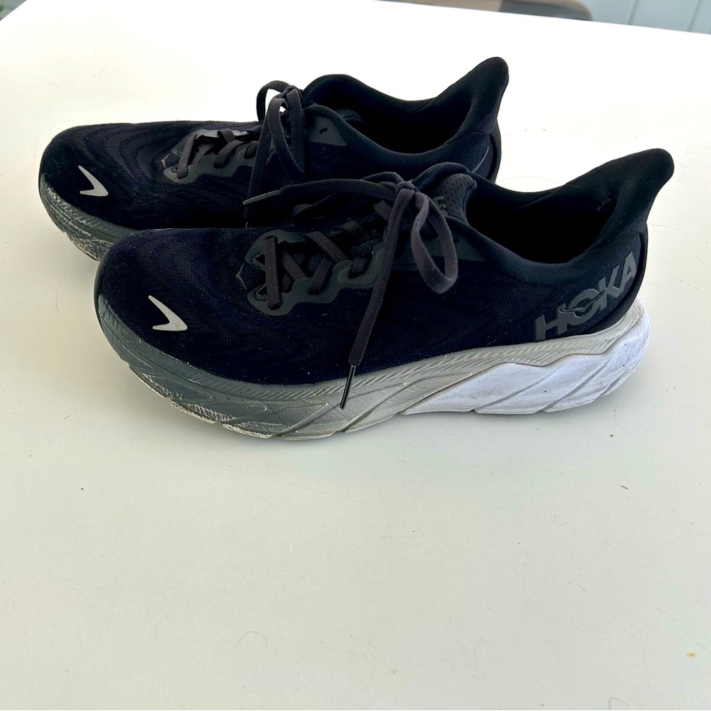Hoka Women's Black and White Athletic Running Shoes